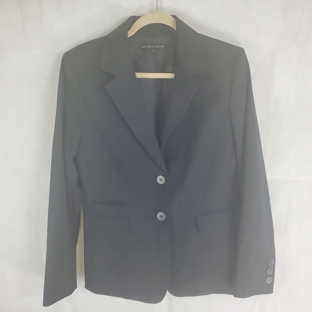 Antonio Melani 10 Black Blazer With Stripes Button